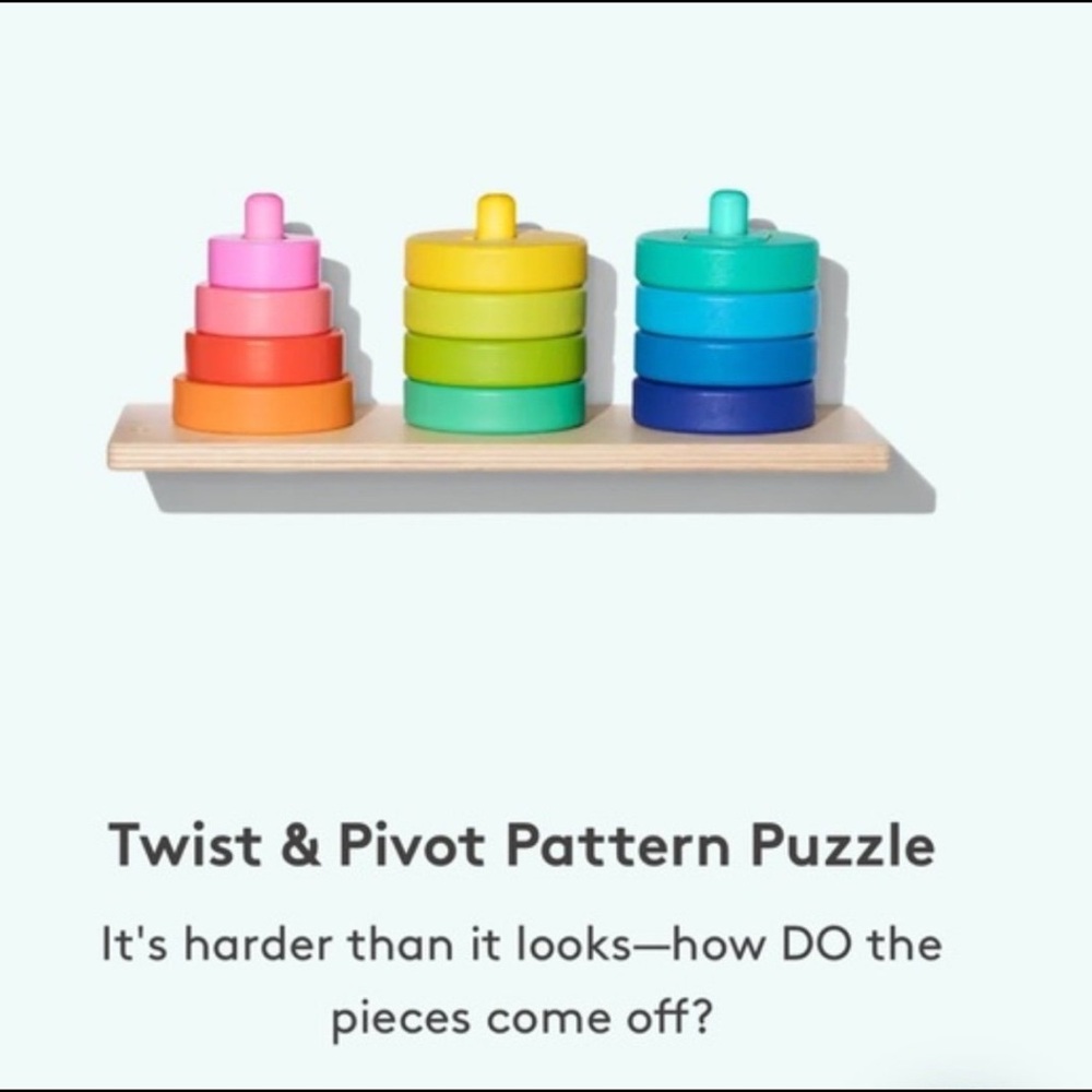 Twist & Pivot Pattern Puzzle - Rainbow Stacking Toy (Multicolor)